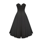 Katherine Black Off-Shoulder Corset Midi Dress