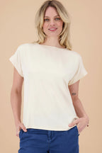 T-shirt van materiaal mix | Vivirose