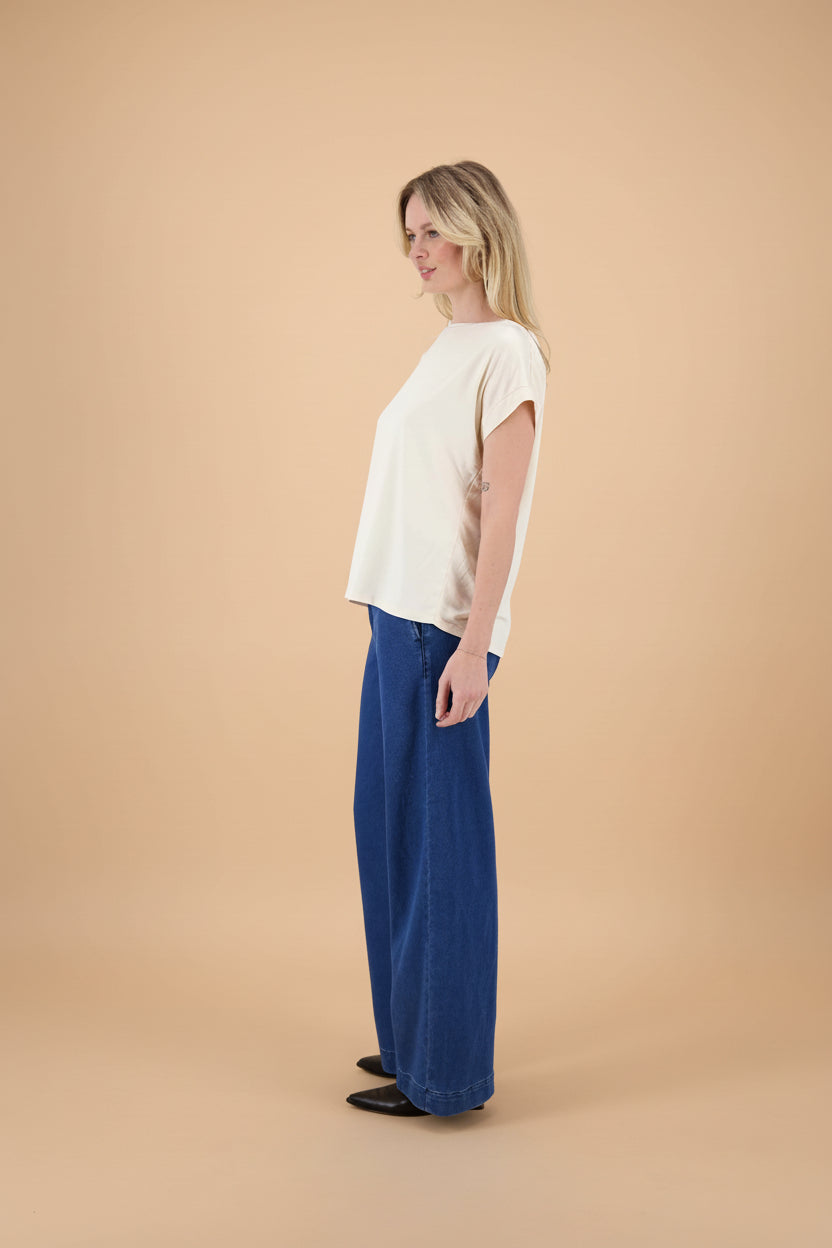 T-shirt van materiaal mix | Vivirose