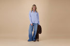 gestreepte blouse | blauw / wit