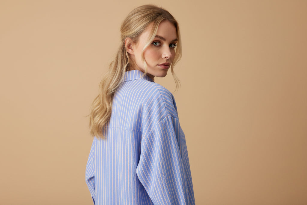 gestreepte blouse | blauw / wit