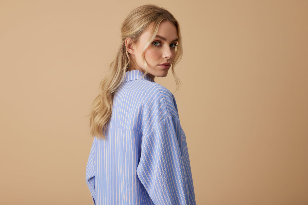 gestreepte blouse | blauw / wit
