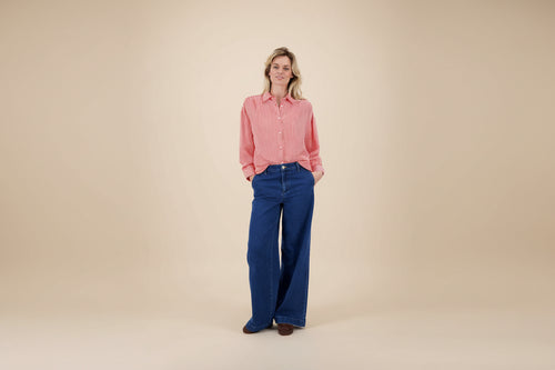 gestreepte blouse | rood / wit