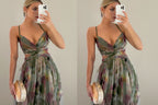 Vivirose | Dames Bedrukte Spaghettibandjes Maxi Jurk