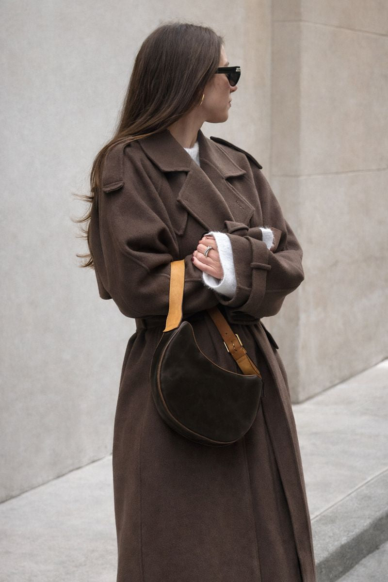 Grace dames winterjas – luxe wol trenchcoat met ceintuur en double-breasted design