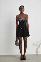 Melisande black embellished mini dress