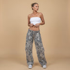 Vivirose| Cargo Broek met Realistische Camouflageprint