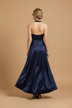 Midnight Halter Gown jurk
