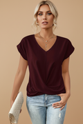 Vivirose| Dames Elegante V-Hals Gedraaide Zoom Blouse