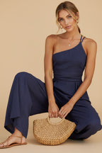 Vivirose - One-Shoulder Jumpsuit Met Chique Pasvorm