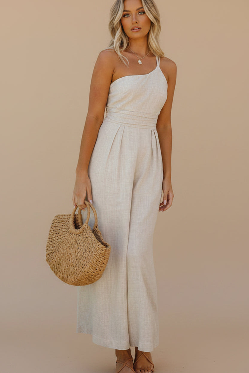 Vivirose - One-Shoulder Jumpsuit Met Chique Pasvorm