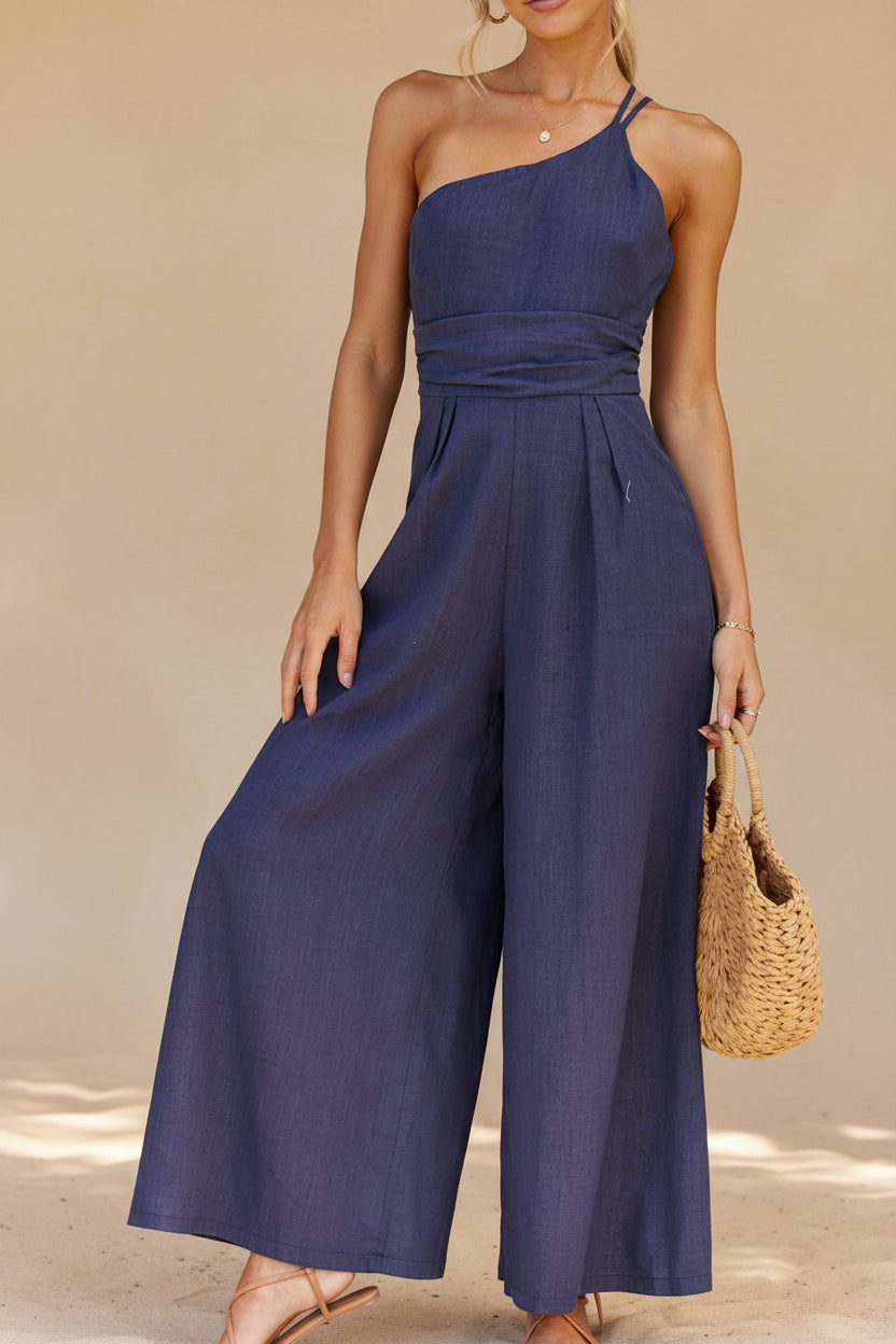 Vivirose - One-Shoulder Jumpsuit Met Chique Pasvorm