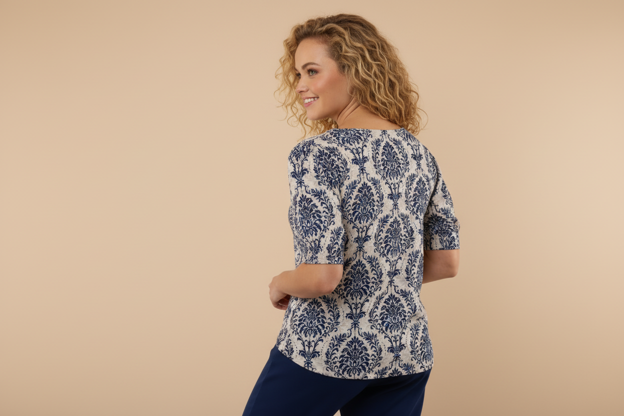 Ace top | Navy Blue/Offwhite