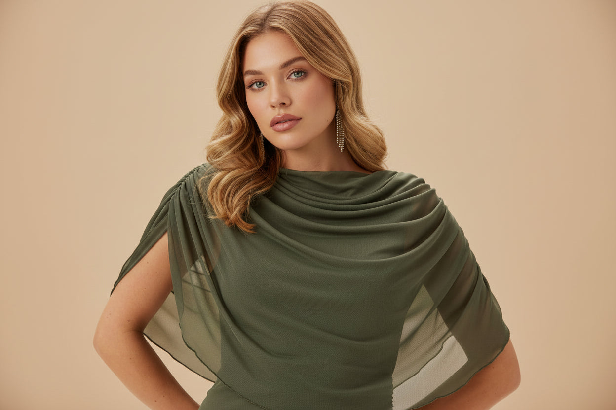 Enkellange mesh jurk