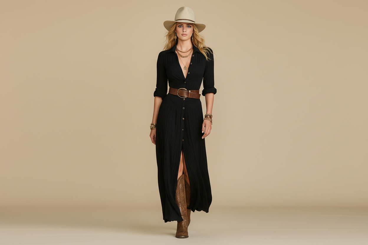 Mariah | Dames Bohemian Knoop Voorkant Maxi Jurk