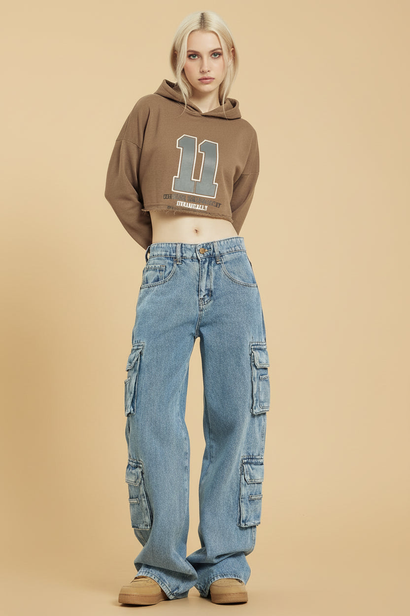 Vivirose| Jeans met Meerdere Cargo Zakken