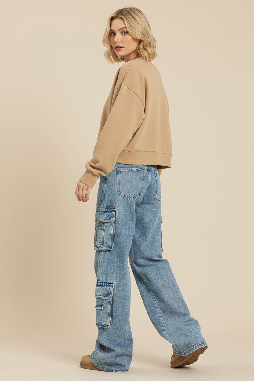 Vivirose| Jeans met Meerdere Cargo Zakken