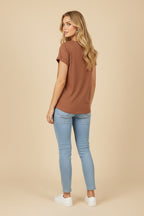 Vivirose T-shirt Bruin