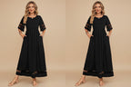 Lucy | Dames Elegante Transparant Paneel Maxi Jurk