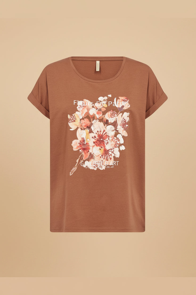 Vivirose T-shirt Bruin