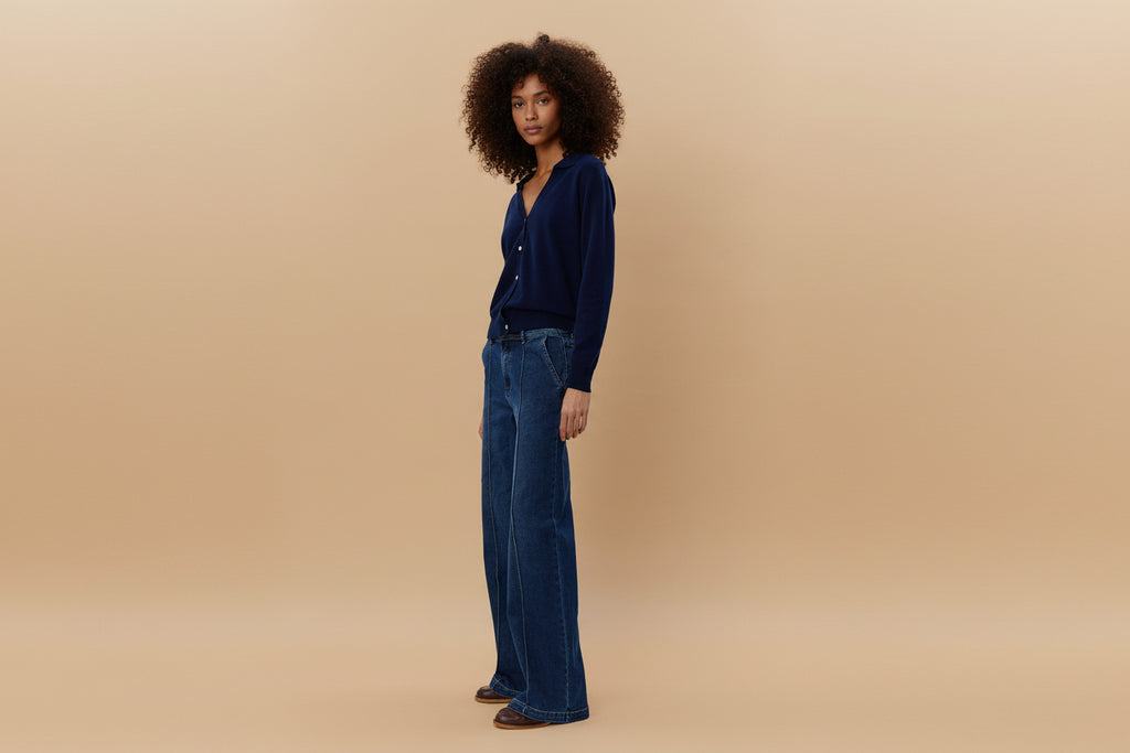 CARISW Broek denim mid waist