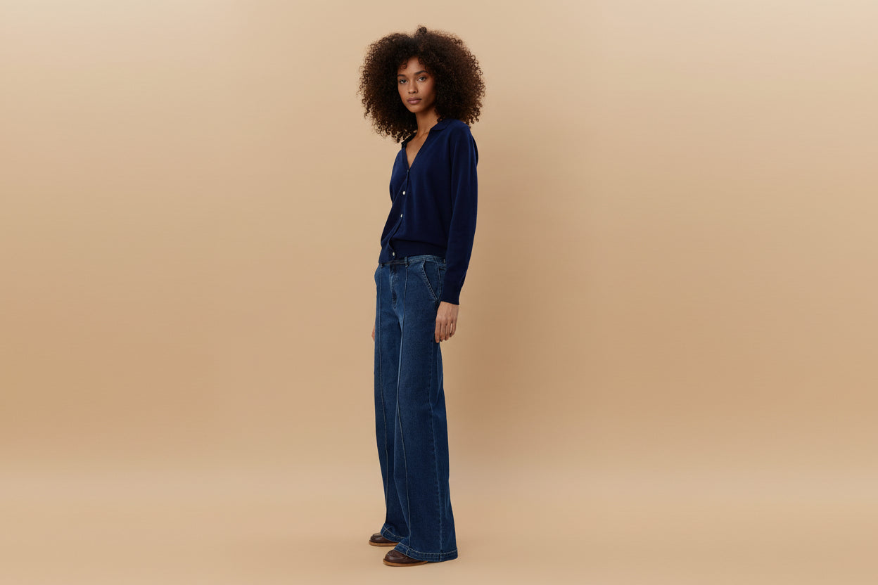 CARISW Broek denim mid waist