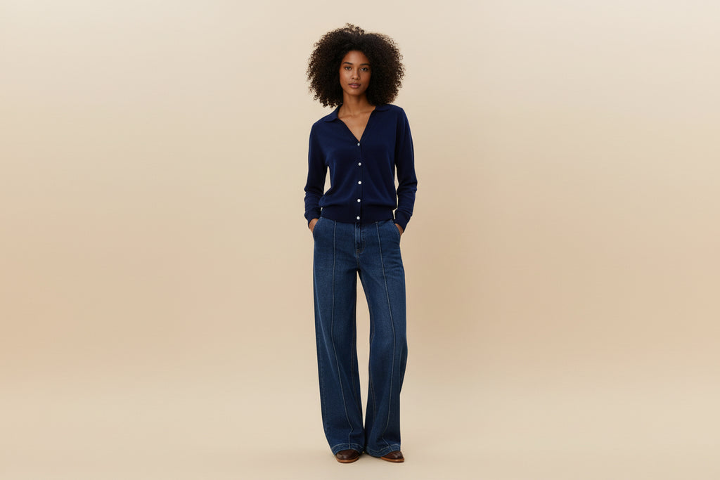 CARISW Broek denim mid waist