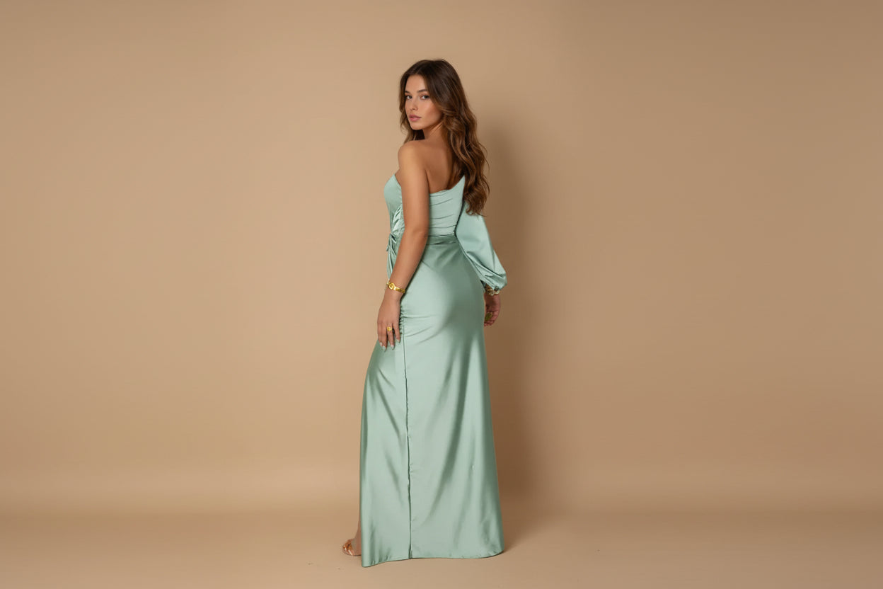 Vivirose| One-Shoulder Maxi Jurk voor een Onvergetelijke Entree