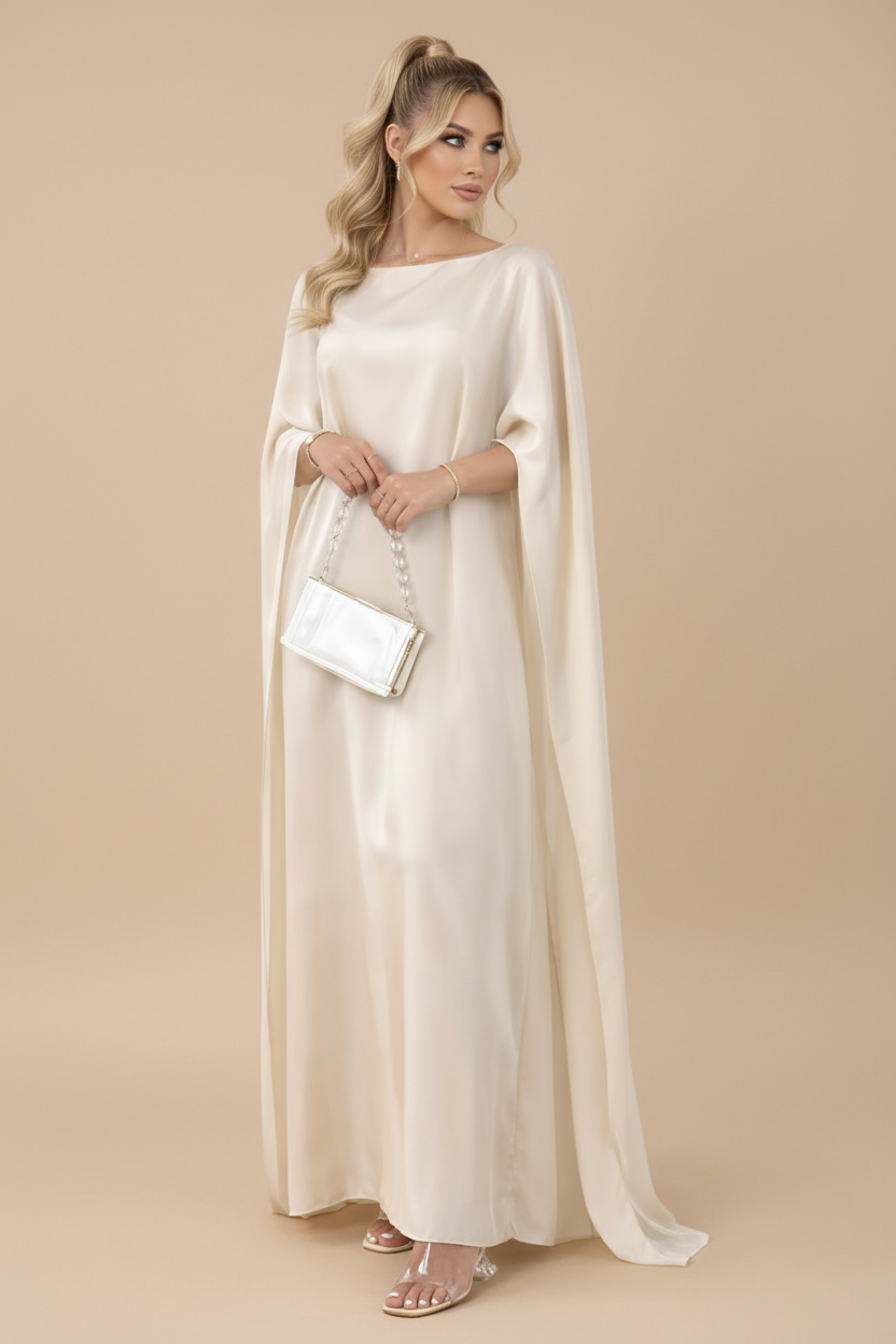 Vivirose| Kaftan Jurk met Luchtige Cape Mouwen