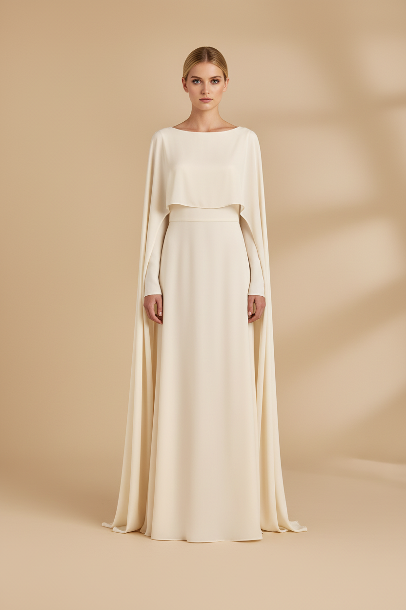 Vivirose| Kaftan Jurk met Luchtige Cape Mouwen
