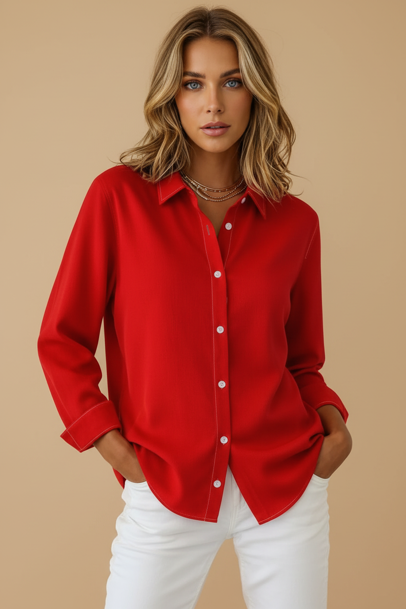 Eliana | Dames Minimalistische Statementstuk Blouse