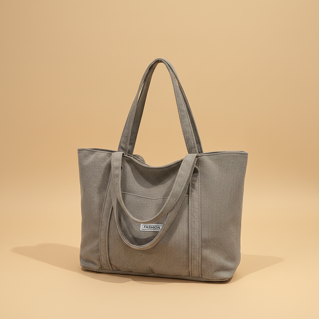Vivirose| Grote Tote Tas Dames- Zachte Corduroy Stof, Ruim Ontwerp