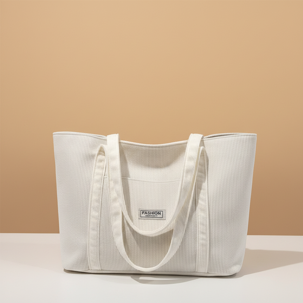 Vivirose| Grote Tote Tas Dames- Zachte Corduroy Stof, Ruim Ontwerp
