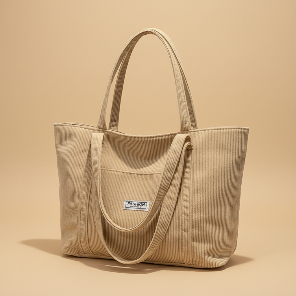 Vivirose| Grote Tote Tas Dames- Zachte Corduroy Stof, Ruim Ontwerp