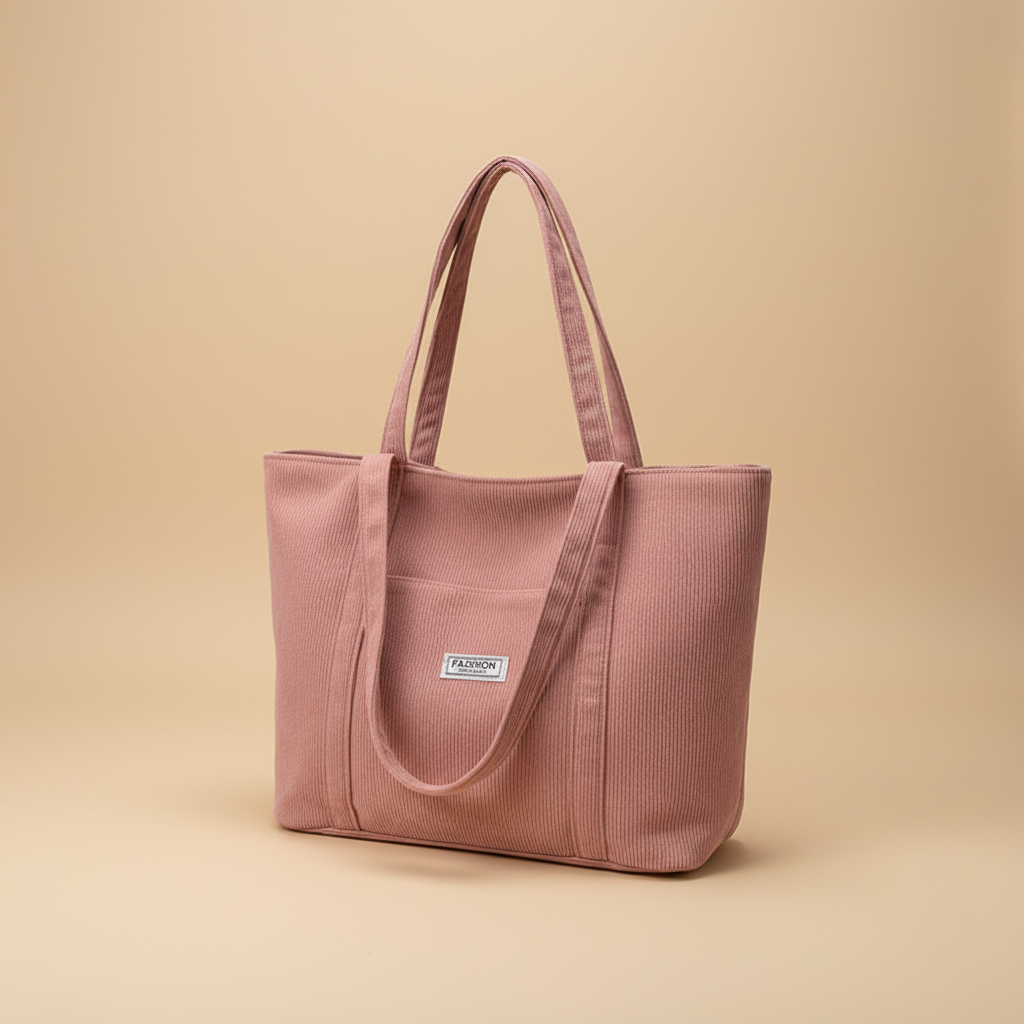 Vivirose| Grote Tote Tas Dames- Zachte Corduroy Stof, Ruim Ontwerp