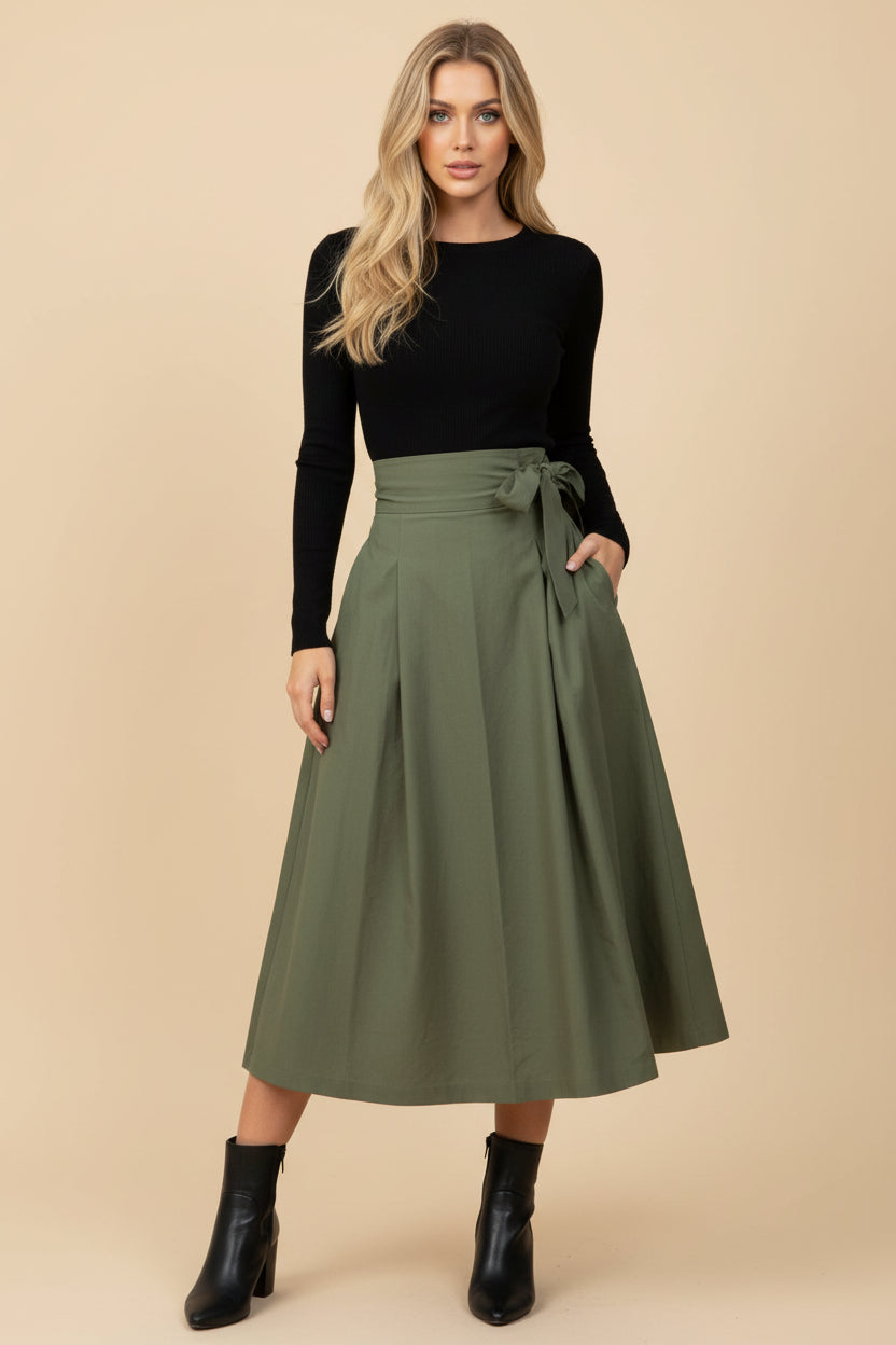 Vivirose| Lange Wide Fit Damesrok met Hoge Taille – Elegant & Comfortabel