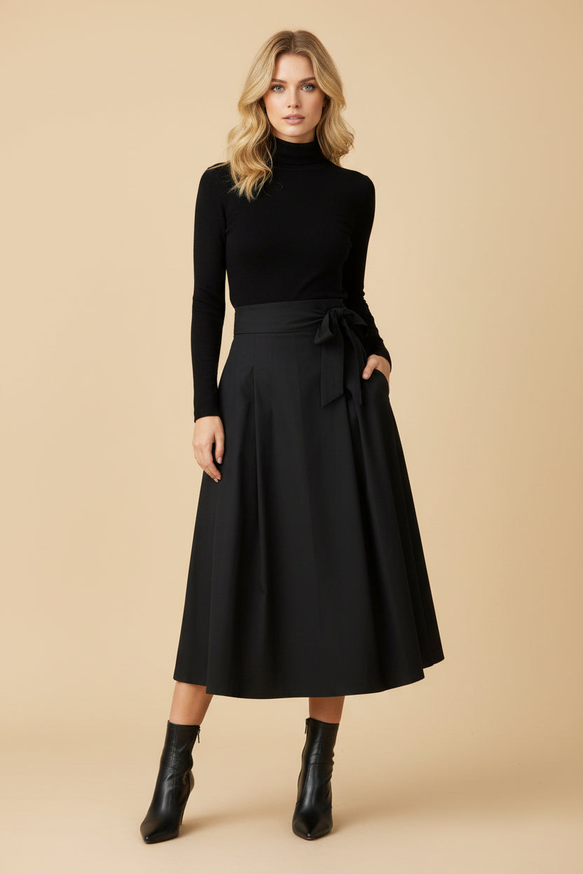 Vivirose| Lange Wide Fit Damesrok met Hoge Taille – Elegant & Comfortabel