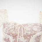 Marlene White Flared Lace Maxi Dress