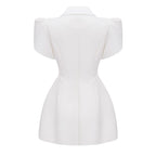 Acharya White Shawl Lapel Mini Dress