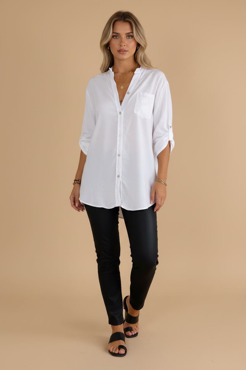 Casual Paillettenblouse Voor Dames | Chic