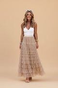 Tule Maxi Rok met Elastische Tailleband