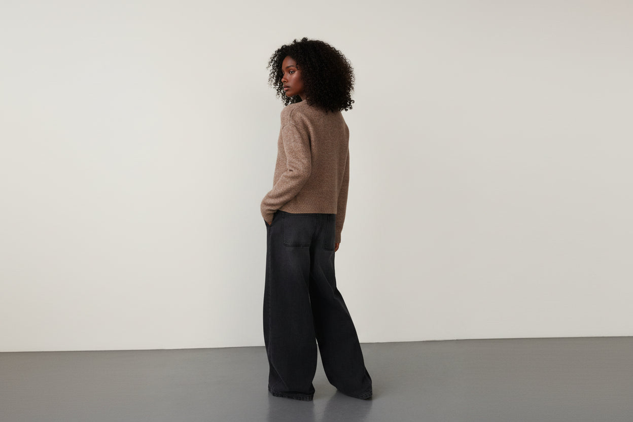 Bruin truitje gebreid