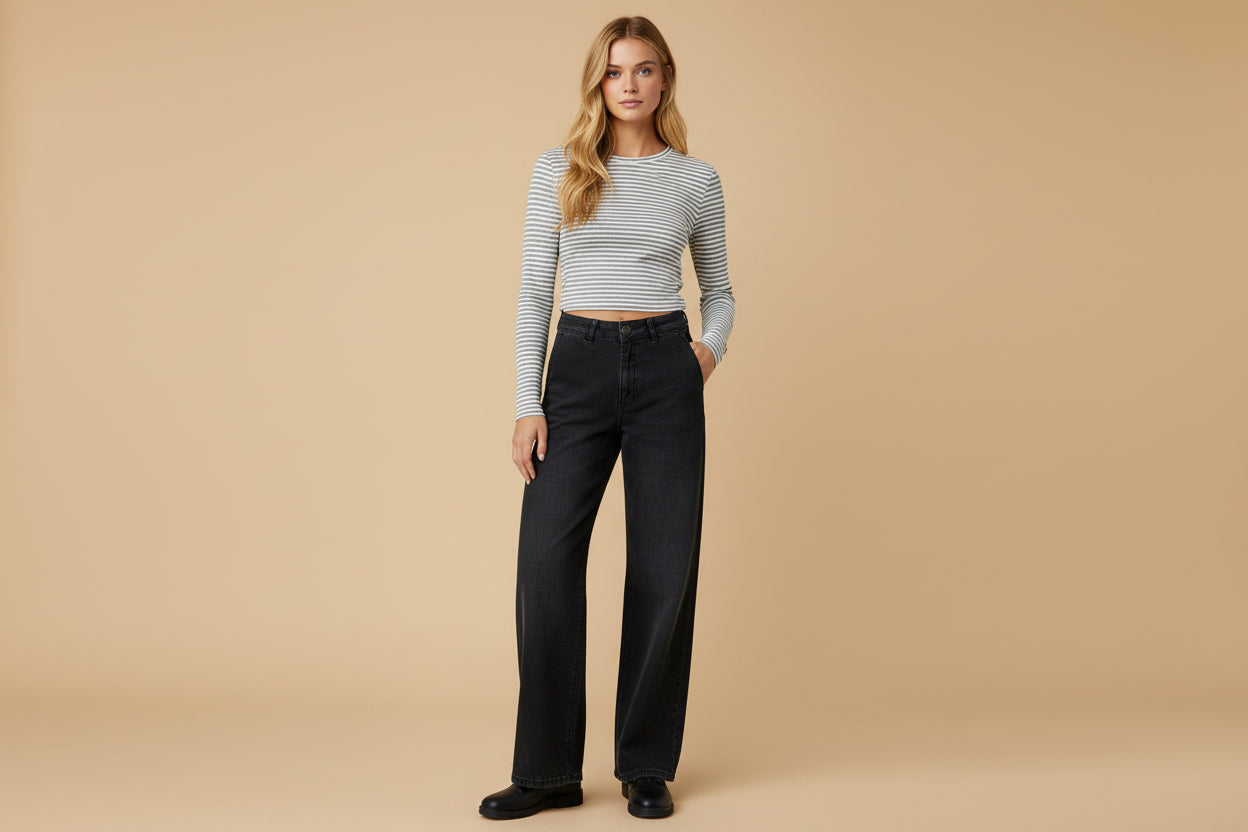 Vivirose Broek - Washed black
