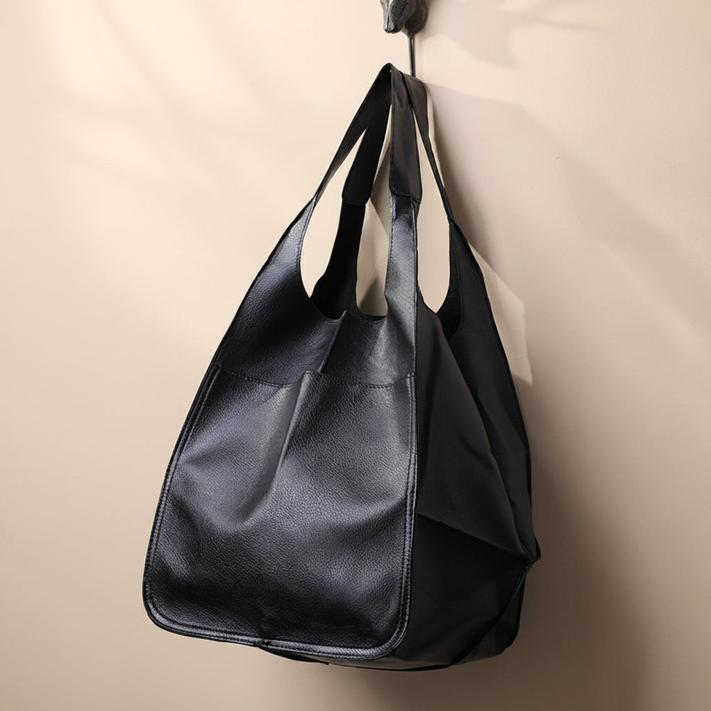 Oversized Leren Vintage Schoudertas