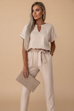 Vivirose- Zomerse Sandy Jumpsuit Met Luchtige Pasvorm