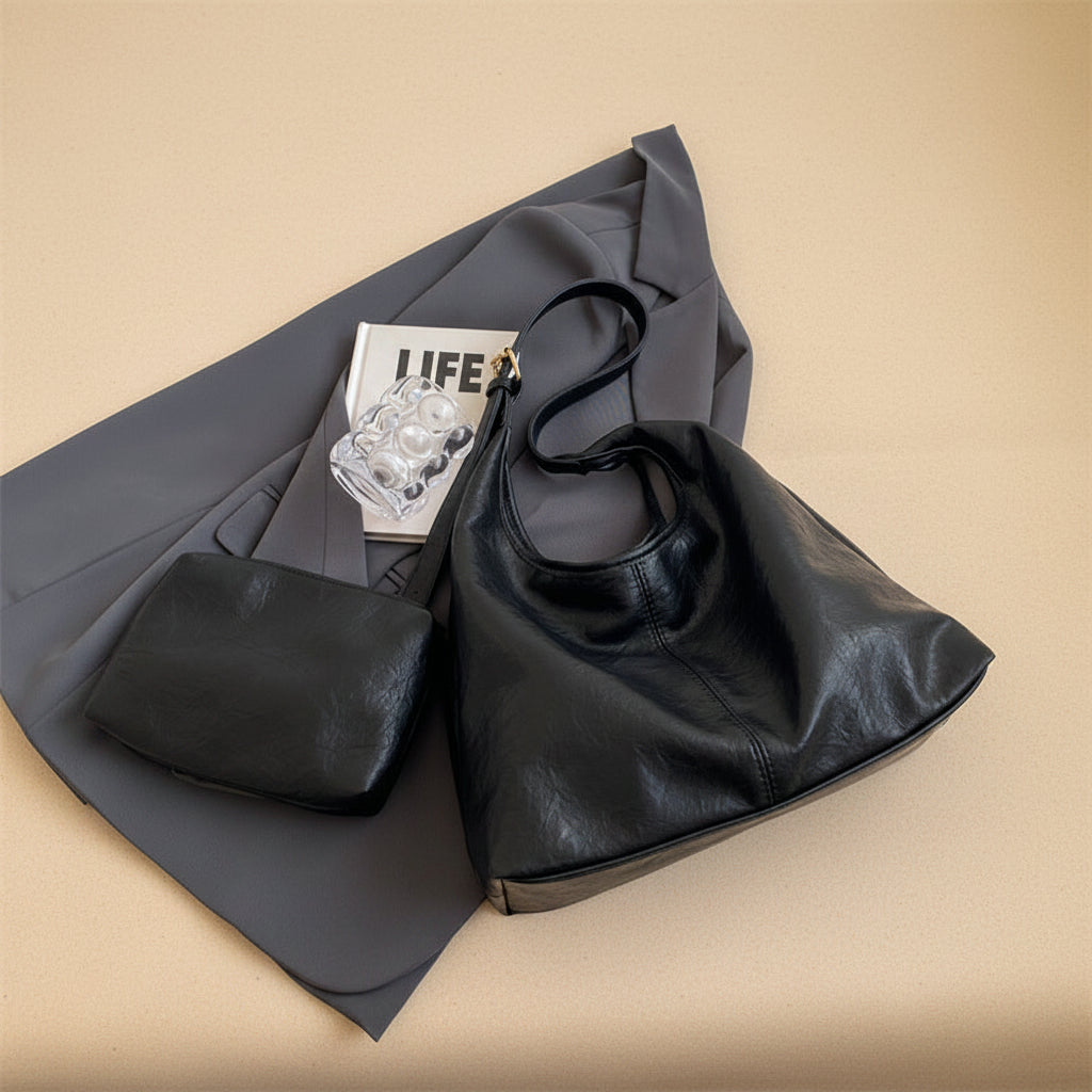 Vivirose| Vintage Vegan Leren Shopper