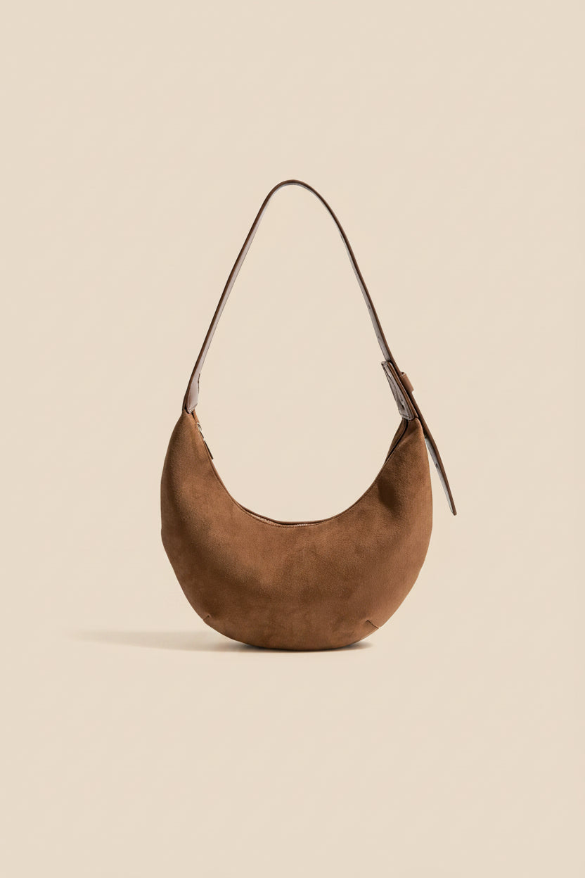 Vivirose| Halfmoon Suède Schoudertas