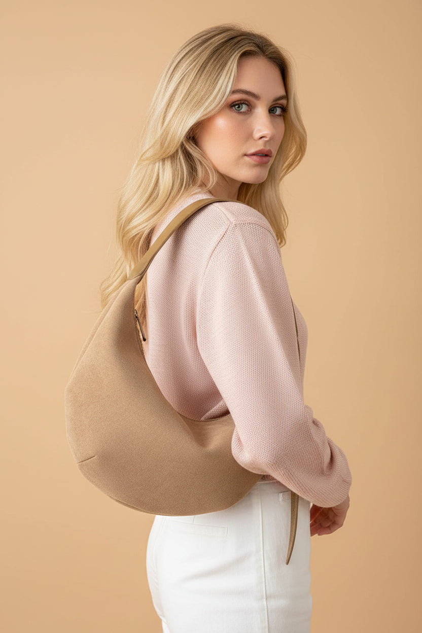 Vivirose| Halfmoon Suède Schoudertas