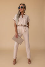 Vivirose- Zomerse Sandy Jumpsuit Met Luchtige Pasvorm