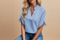 Scarlett | Dames Elegante Gespleten Mouw V-Hals Blouse